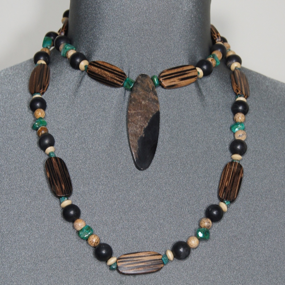 Beaded Wood necklace